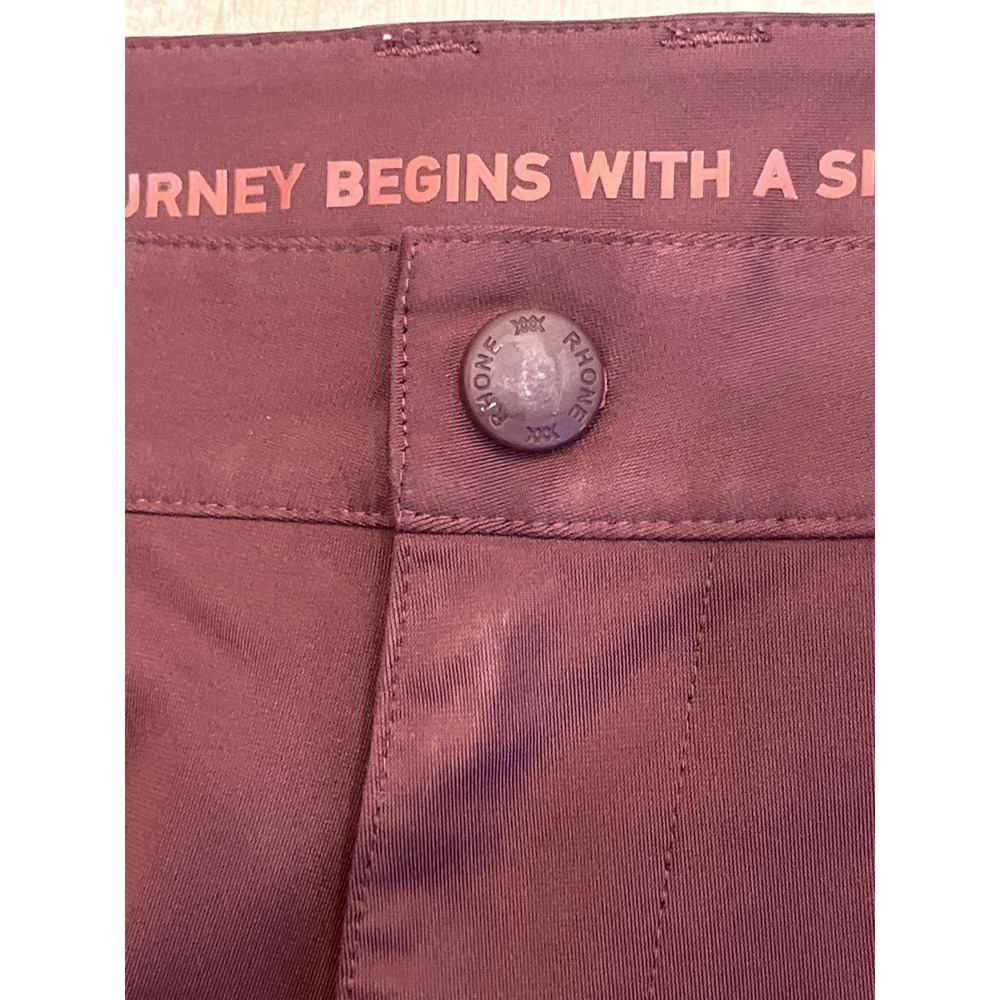 Rhone Commuter Pants Mens 33 Burgundy Slim Fit Flex-Knit Performance Trousers - Picture 1 of 5